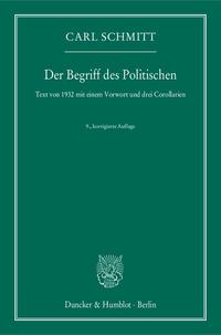 Vorderes Coverbild Der Begriff des Politischen.