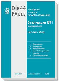 Vorderes Coverbild Die 44 wichtigsten Fälle Strafrecht BT II