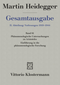 Vorderes Coverbild Phänomenologische Interpretationen zu Aristoteles. Einführung in die phänomenologische Forschung (Wintersemester 1921/22)
