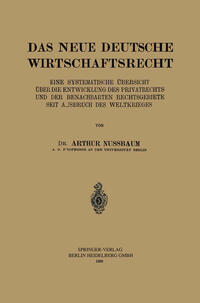 Vorderes Coverbild Das Neue Deutsche Wirtschaftsrecht