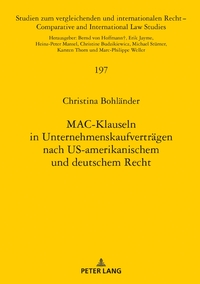 Vorderes Coverbild MAC-Klauseln in Unternehmenskaufverträgen nach US-amerikanischem und deutschem Recht