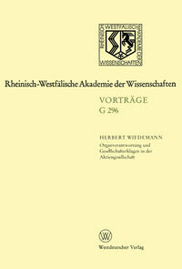 Vorderes Coverbild Organverantwortung und Gesellschafterklagen in der Aktiengesellschaft