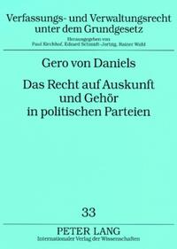 Vorderes Coverbild Das Recht auf Auskunft und Gehör in politischen Parteien