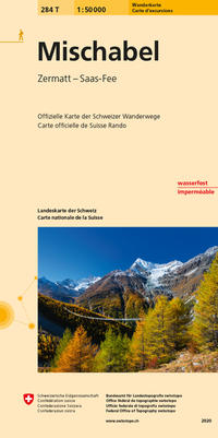 Vorderes Coverbild 284T Mischabel Wanderkarte