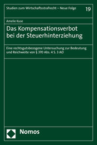 Vorderes Coverbild Das Kompensationsverbot bei der Steuerhinterziehung