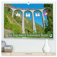 Vorderes Coverbild Im Zug durch Schweizer Berge (hochwertiger Premium Wandkalender 2025 DIN A2 quer), Kunstdruck in Hochglanz