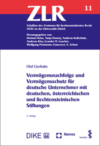 Vorderes Coverbild Vermögensnachfolge und Vermögensschutz für deutsche Unternehmer mit deutschen, österreichischen und liechtensteinischen Stiftungen