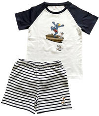 Vorderes Coverbild Globi Shorty navy/weiss gestreift Ruderboot 110/116