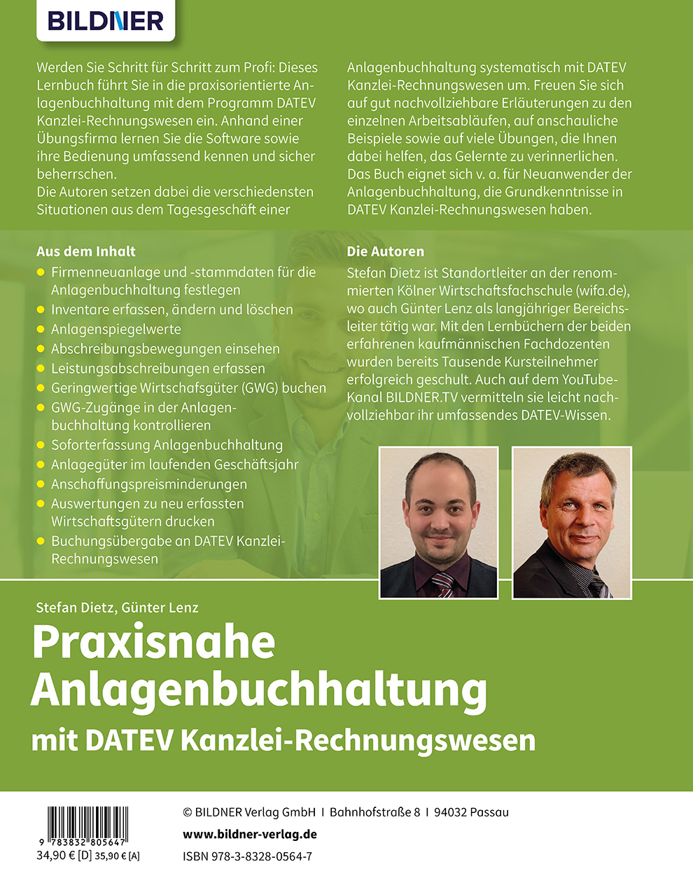 Rückseitencover Praxisnahe Anlagenbuchhaltung mit DATEV Kanzlei Rechnungswesen