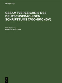 Vorderes Coverbild Gesamtverzeichnis des deutschsprachigen Schrifttums 1700–1910 (GV) / Rot - Rum