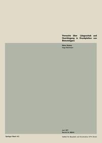 Vorderes Coverbild Versuche über Längsschub und Querbiegung in Druckplatten von Betonträgern