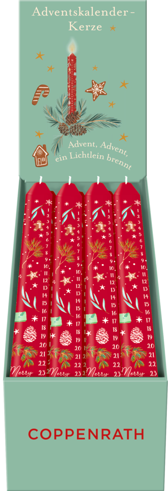 Beispielinhalt (Bild) Adventskalender-Kerze