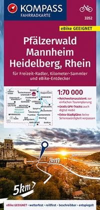 Vorderes Coverbild KOMPASS Fahrradkarte 3352 Pfälzerwald, Mannheim, Heidelberg, Rhein 1:70.000