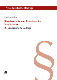 Vorderes Coverbild Beweisverbote und Beweislast im Strafprozess