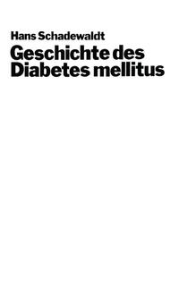 Vorderes Coverbild Geschichte des Diabetes mellitus