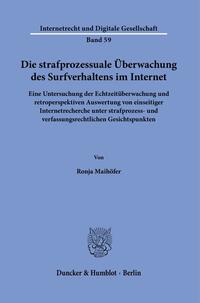 Vorderes Coverbild Die strafprozessuale Überwachung des Surfverhaltens im Internet.