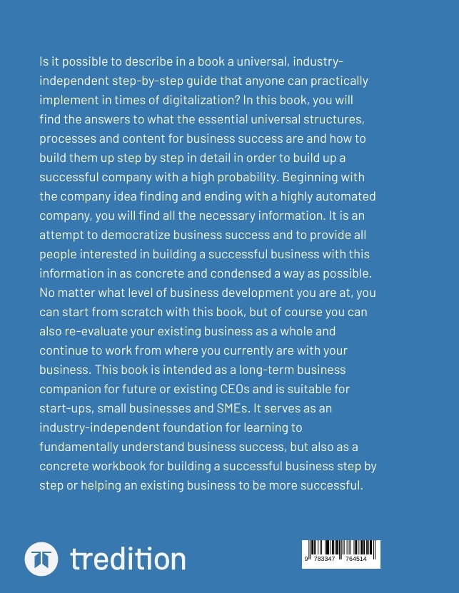 Rückseitencover Building a successful business step by step