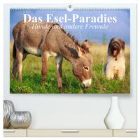 Vorderes Coverbild Das Esel-Paradies - Hunde und andere Feunde (hochwertiger Premium Wandkalender 2025 DIN A2 quer), Kunstdruck in Hochglanz