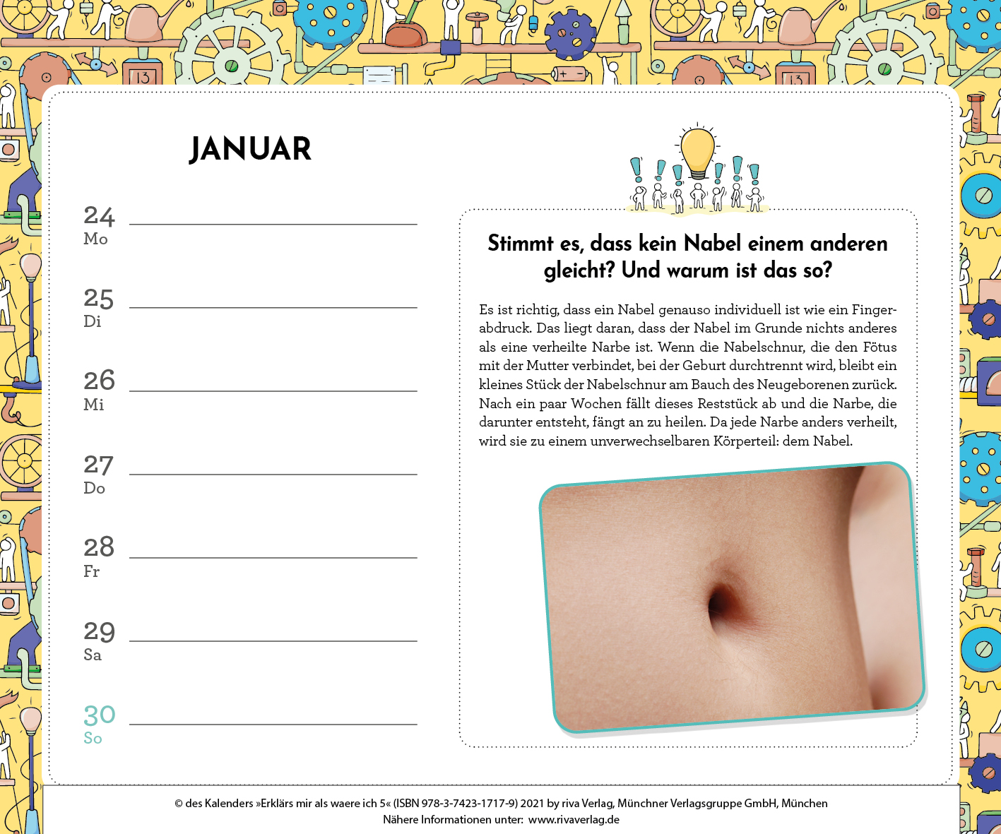 Beispielinhalt (Bild) Erklärs mir, als wäre ich 5 – Wochenkalender 2022