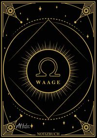Vorderes Coverbild Edles Notizbuch Sternzeichen Waage | Designed by Alfred Herler