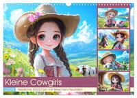Vorderes Coverbild Kleine Cowgirls. Niedliche Mädchen mit tierischen Freunden (Wandkalender 2025 DIN A3 quer), CALVENDO Monatskalender