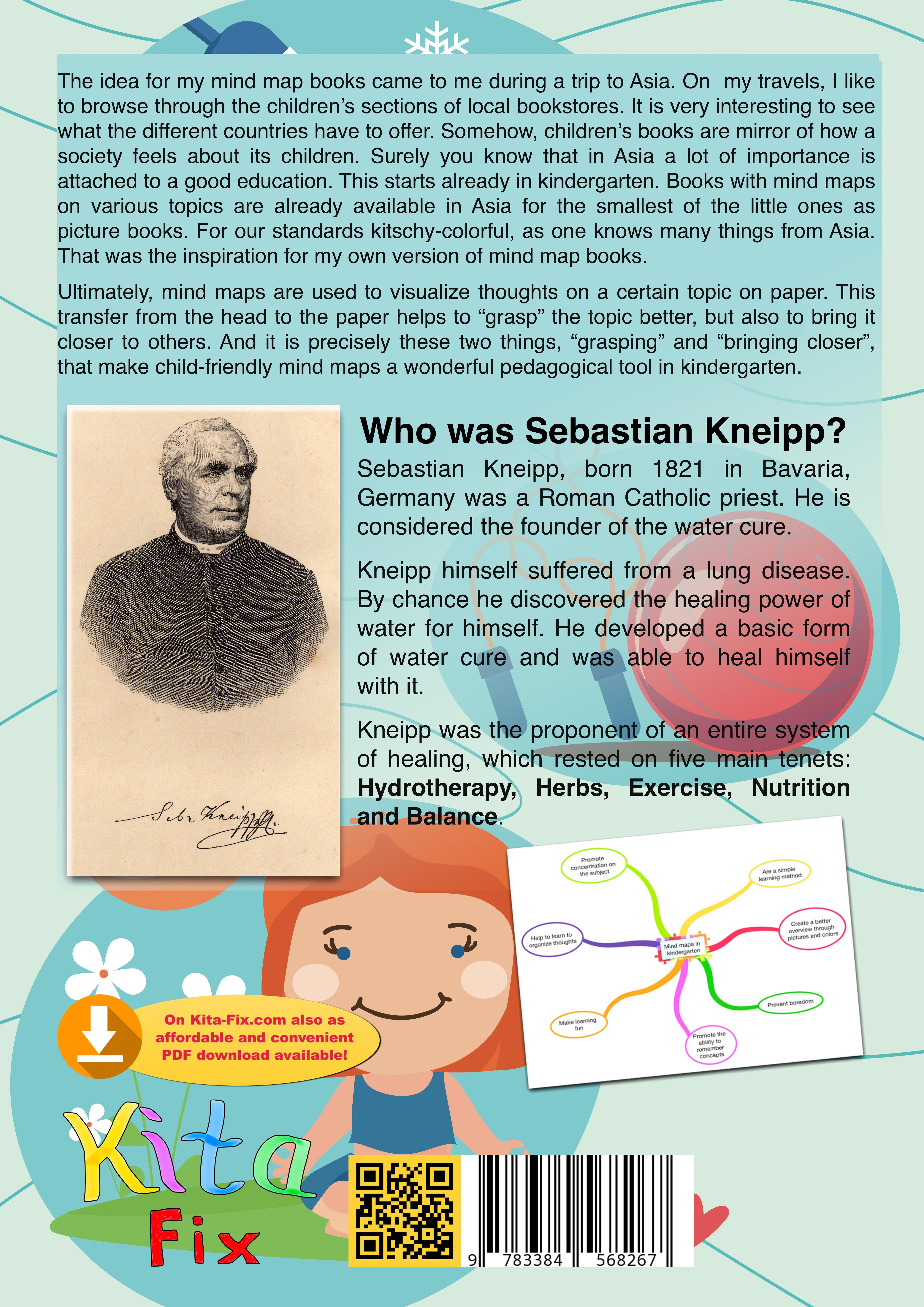 Rückseitencover KitaFix-Mindmap Kneipp (Ready-made thought maps for Preschool work in Daycare and Kindergarten)
