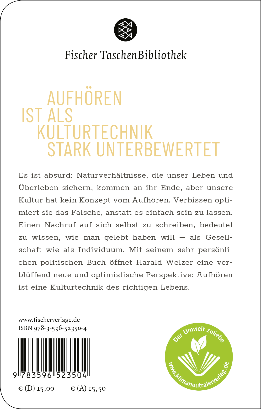 Rückseitencover Nachruf auf mich selbst.