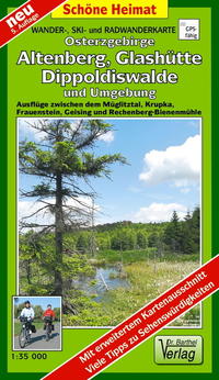 Vorderes Coverbild Wander-, Ski- und Radwanderkarte Osterzgebirge, Altenberg, Glashütte, Dippoldiswalde und Umgebung