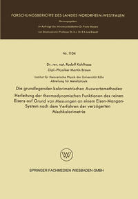 Vorderes Coverbild Die grundlegenden kalorimetrischen Auswertemethoden