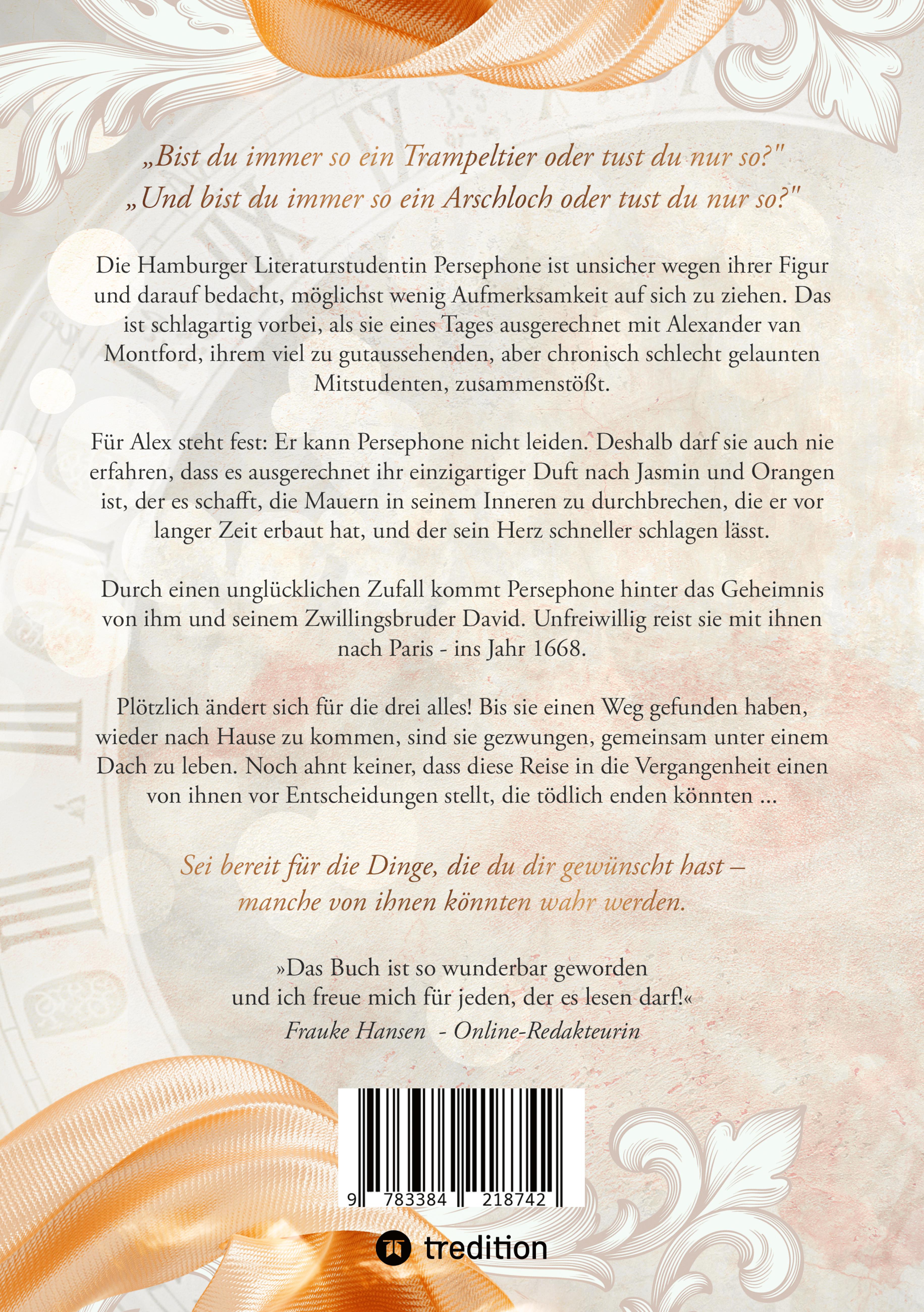 Rückseitencover Eine Zeit in Orangen