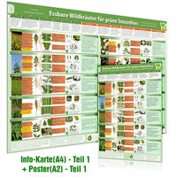 Vorderes Coverbild [2er Set] Essbare Wildkräuter für Grüne Smoothies Teil 1 Wissenskarte (A4) & Wandposter (A2)