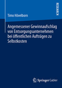 Vorderes Coverbild Angemessener Gewinnaufschlag von Entsorgungsunternehmen bei öffentlichen Aufträgen zu Selbstkosten