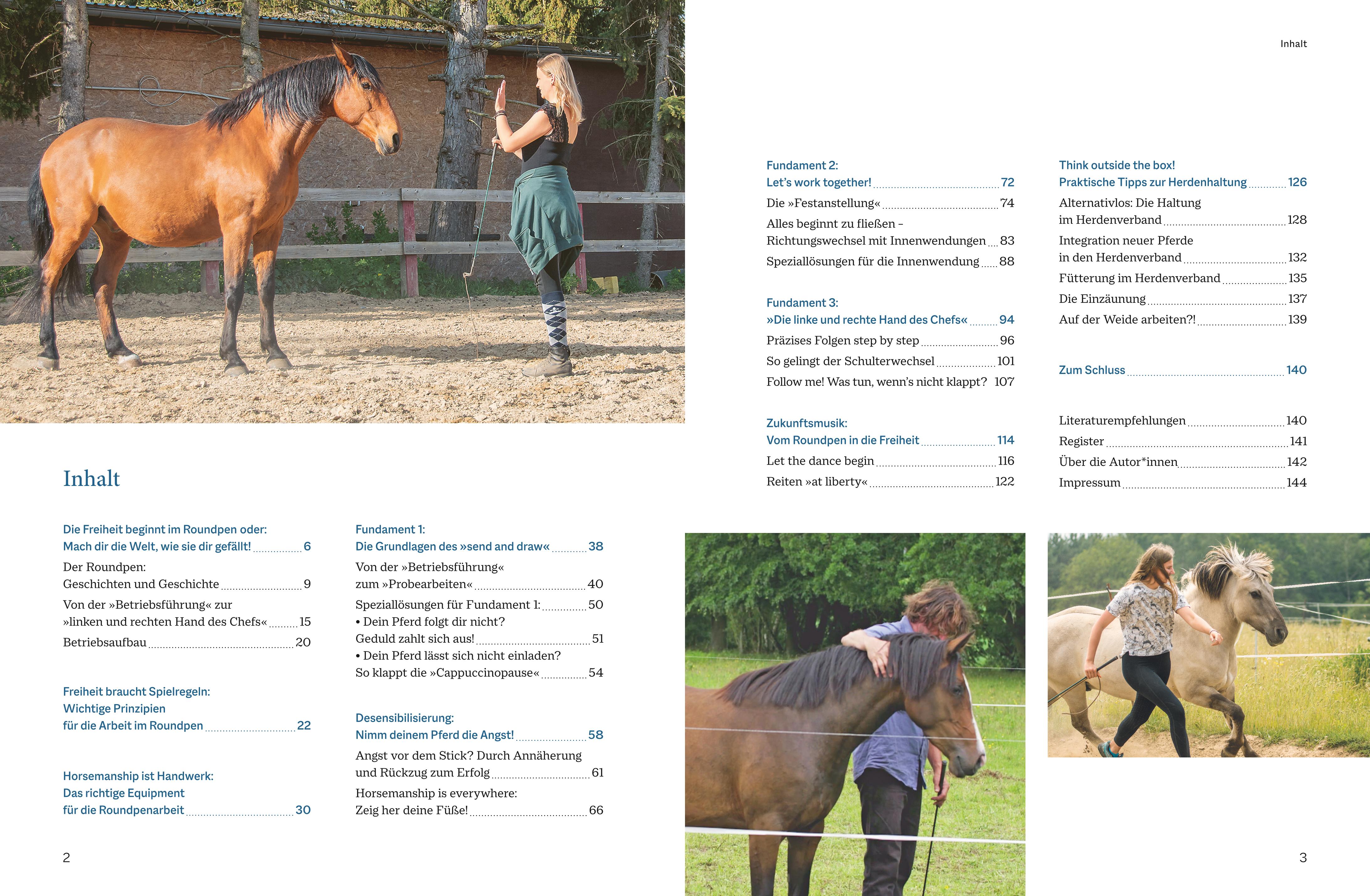 Beispielinhalt (Bild) Das Roundpen-Praxisbuch - Freiheitsarbeit mit Pferden