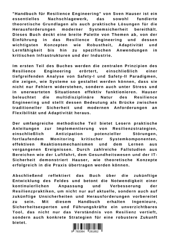 Rückseitencover Handbuch für Resilience Engineering