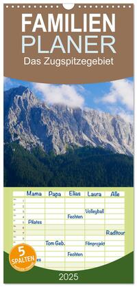 Vorderes Coverbild Familienplaner 2025 - Das Zugspitzegebiet mit 5 Spalten (Wandkalender, 21 x 45 cm) CALVENDO