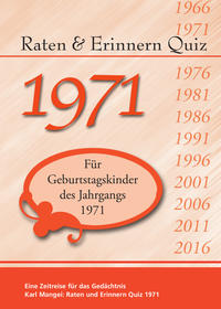 Vorderes Coverbild Raten und Erinnern Quiz 1971