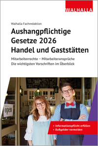 Vorderes Coverbild Aushangpflichtige Gesetze 2026 Handel und Gaststätten