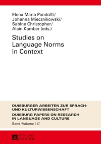 Vorderes Coverbild Studies on Language Norms in Context