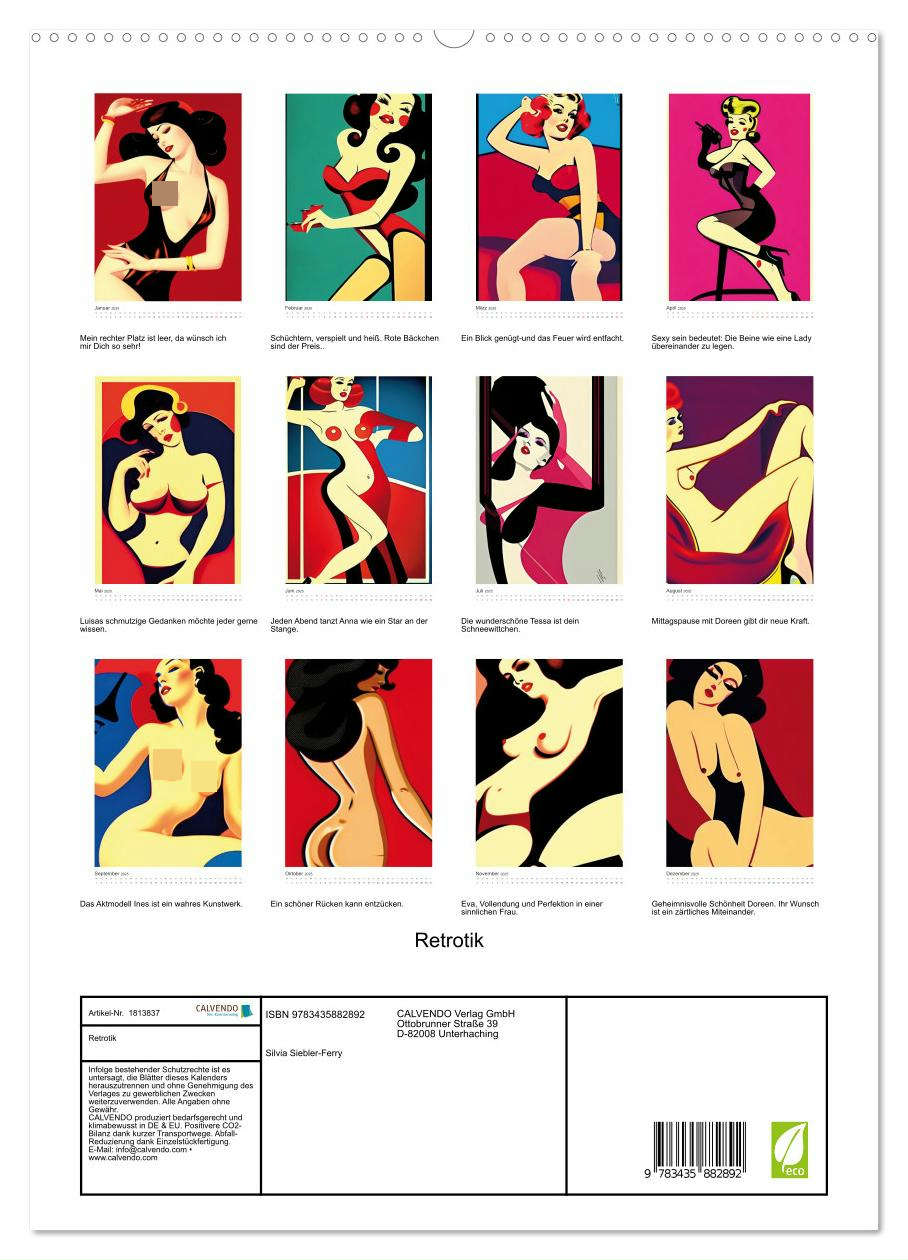 Beispielinhalt (Bild) Retrotik (hochwertiger Premium Wandkalender 2025 DIN A2 hoch), Kunstdruck in Hochglanz