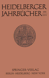 Vorderes Coverbild Heidelberger Jahrbücher