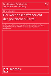 Vorderes Coverbild Der Rechenschaftsbericht der politischen Partei