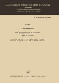 Vorderes Coverbild Schmierwirkungen in Schmiedegesenken