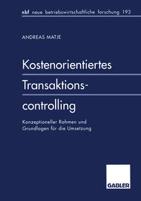 Vorderes Coverbild Kostenorientiertes Transaktionscontrolling