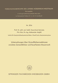 Vorderes Coverbild Untersuchungen über Grenzflächenreaktionen zwischen Zementklinker und feuerfestem Mauerwerk