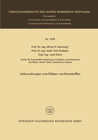 Vorderes Coverbild Untersuchungen zum Kleben von Kunststoffen