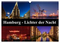Vorderes Coverbild Hamburg - Lichter der Nacht (Wandkalender 2025 DIN A3 quer), CALVENDO Monatskalender