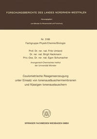Vorderes Coverbild Coulometrische Reagenserzeugung unter Einsatz von Ionenaustauschermembranen und flüssigen Ionenaustauschern