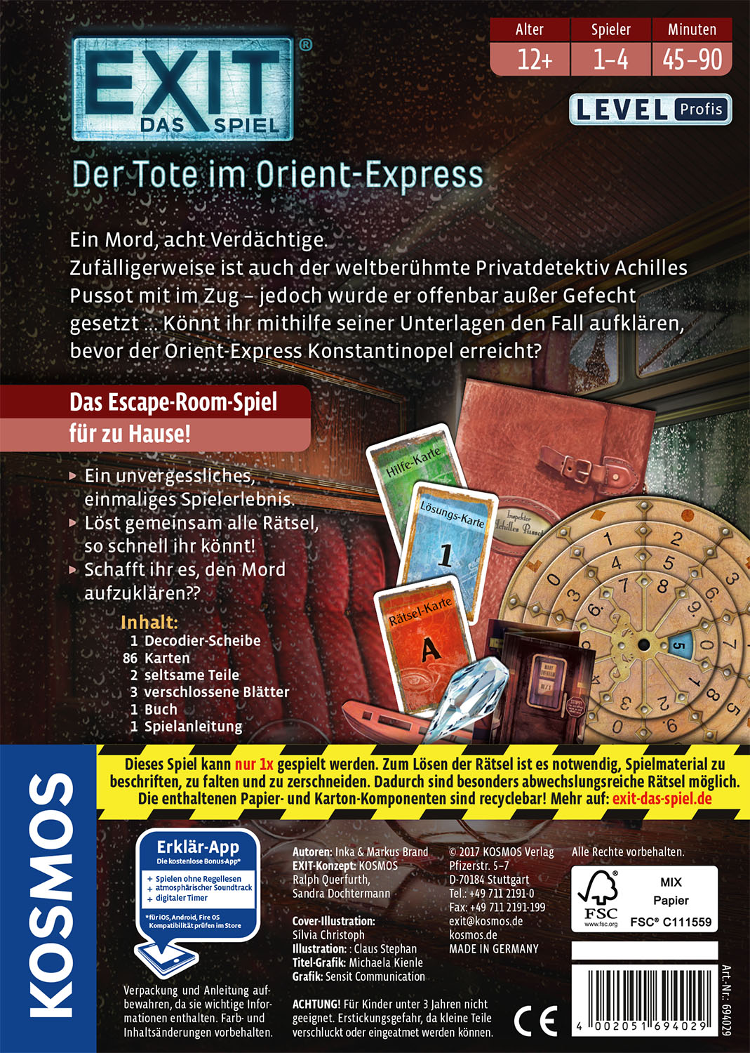 Rückseitencover EXIT® Der Tote im Orient-Express (P)