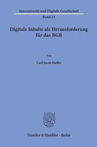Vorderes Coverbild Digitale Inhalte als Herausforderung für das BGB.