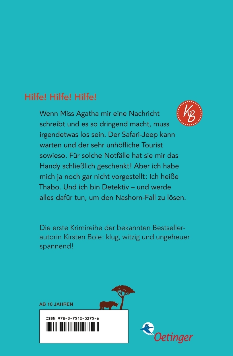 Rückseitencover Thabo. Detektiv & Gentleman 1. Der Nashorn-Fall
